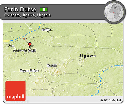 Physical Panoramic Map of Farin Dutse