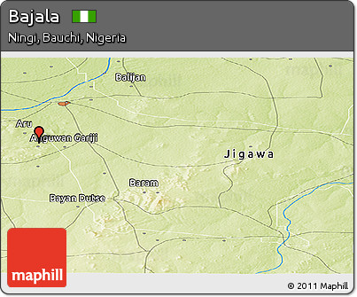 Physical Panoramic Map of Bajala
