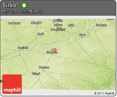 Physical Panoramic Map of Sirko