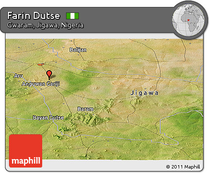 Satellite Panoramic Map of Farin Dutse