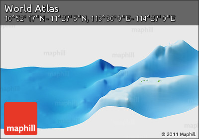 Physical Panoramic Map of the Area around 11° 9' 41" N, 113° 58' 29" E