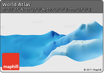 Physical Panoramic Map of the Area around 11° 9' 41" N, 113° 58' 29" E