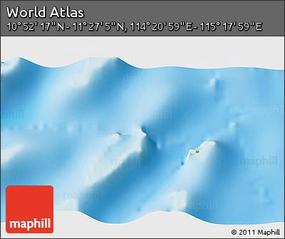 Physical 3D Map of the Area around 11° 9' 41" N, 114° 49' 29" E