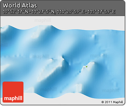 Physical 3D Map of the Area around 11° 9' 41" N, 114° 49' 29" E
