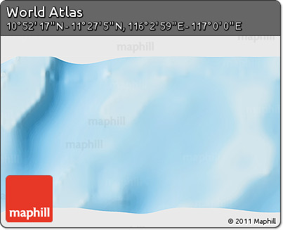 Physical 3D Map of the Area around 11° 9' 41" N, 116° 31' 30" E