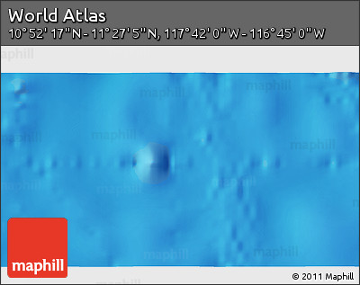 Physical 3D Map of the Area around 11° 9' 41" N, 117° 13' 29" W