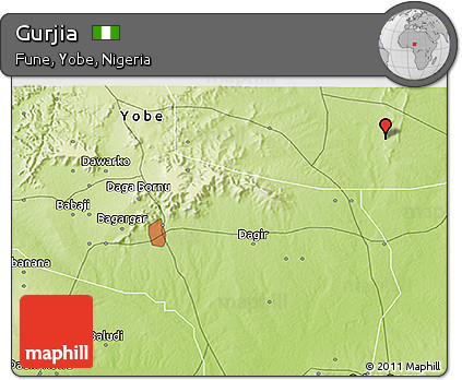 Physical 3D Map of Gurjia