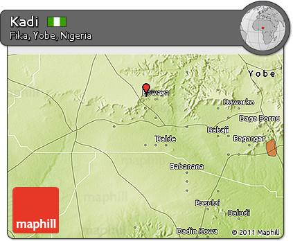 Physical 3D Map of Kadi