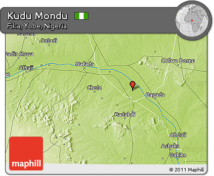 Physical 3D Map of Kudu Mondu