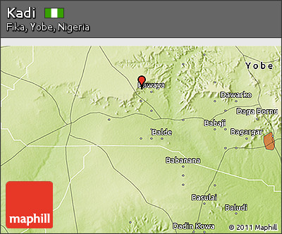 Physical 3D Map of Kadi
