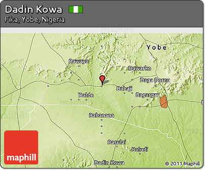 Physical 3D Map of Dadin Kowa