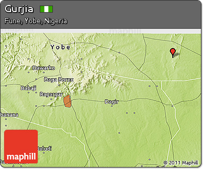 Physical 3D Map of Gurjia