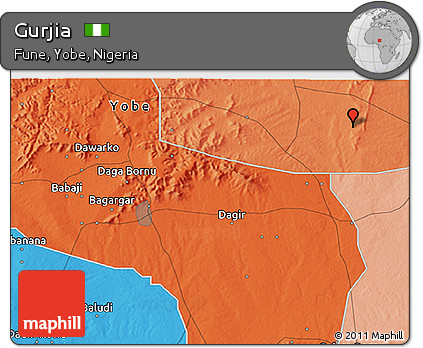 Political 3D Map of Gurjia