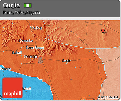 Political 3D Map of Gurjia