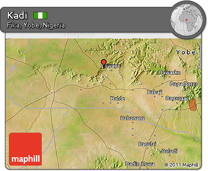 Satellite 3D Map of Kadi