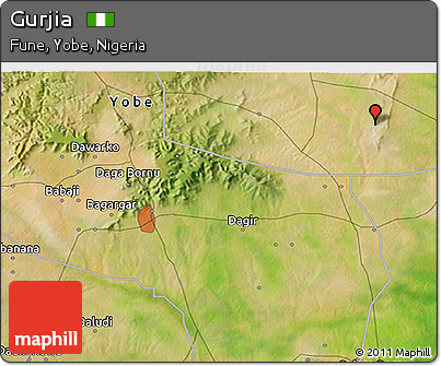 Satellite 3D Map of Gurjia