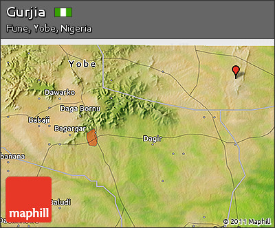 Satellite 3D Map of Gurjia