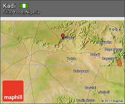Satellite 3D Map of Kadi