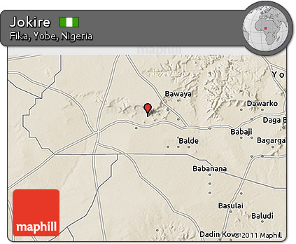 Shaded Relief 3D Map of Jokire