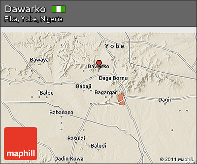 Shaded Relief 3D Map of Dawarko