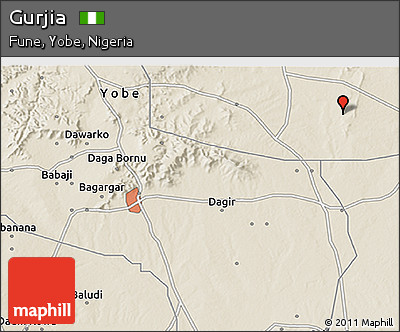 Shaded Relief 3D Map of Gurjia