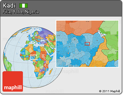 Political Location Map of Kadi