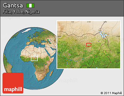 Satellite Location Map of Gantsa