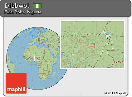Savanna Style Location Map of Dibbwol