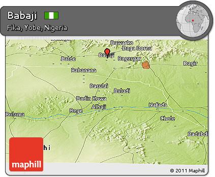 Physical Panoramic Map of Babaji