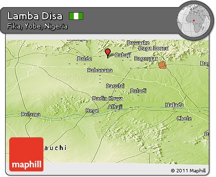 Physical Panoramic Map of Lamba Disa