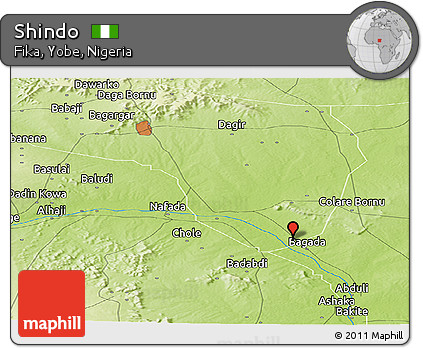 Physical Panoramic Map of Shindo