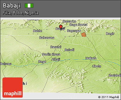Physical Panoramic Map of Babaji
