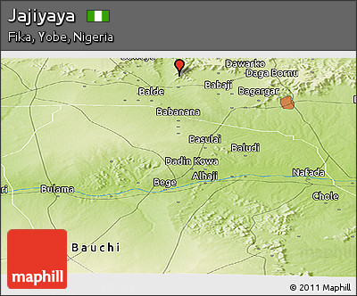 Physical Panoramic Map of Jajiyaya