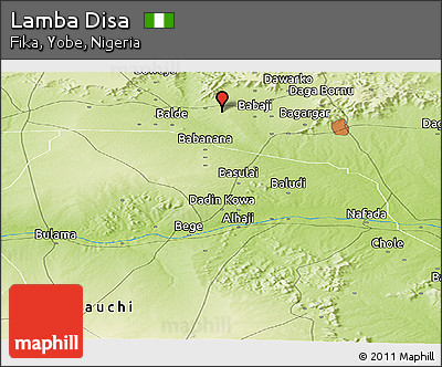 Physical Panoramic Map of Lamba Disa