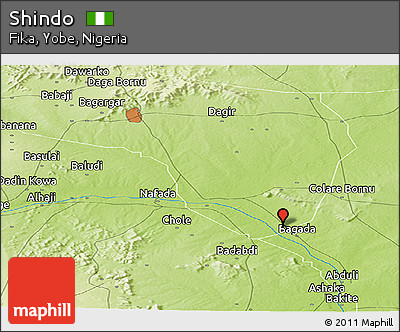 Physical Panoramic Map of Shindo