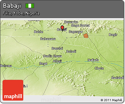 Physical Panoramic Map of Babaji