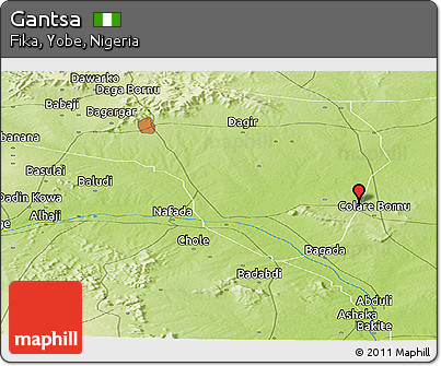 Physical Panoramic Map of Gantsa