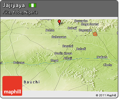 Physical Panoramic Map of Jajiyaya