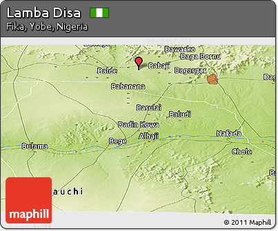 Physical Panoramic Map of Lamba Disa