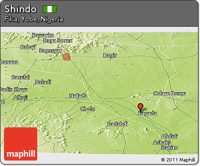 Physical Panoramic Map of Shindo