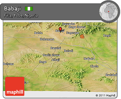 Satellite Panoramic Map of Babaji