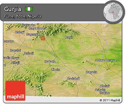 Satellite Panoramic Map of Gurjia