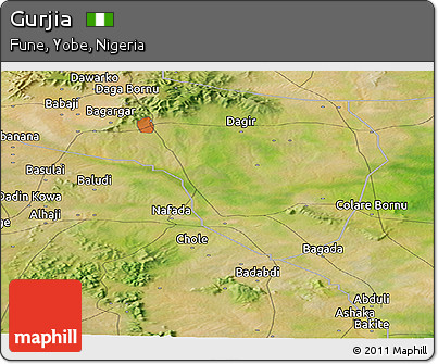 Satellite Panoramic Map of Gurjia
