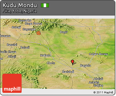 Satellite Panoramic Map of Kudu Mondu