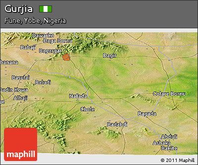 Satellite Panoramic Map of Gurjia