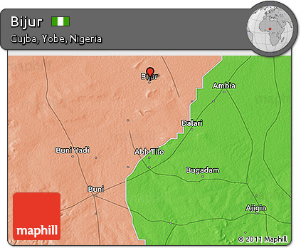 Political 3D Map of Bijur