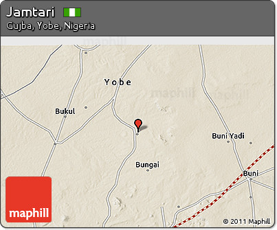 Shaded Relief 3D Map of Jamtari