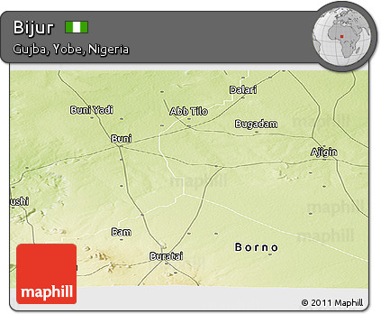 Physical Panoramic Map of Bijur