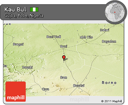 Physical Panoramic Map of Kau Bul