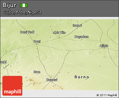 Physical Panoramic Map of Bijur